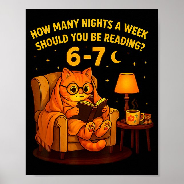 Poster Teacher 67 How Many Nights A Week Should You Be Re (Frente)
