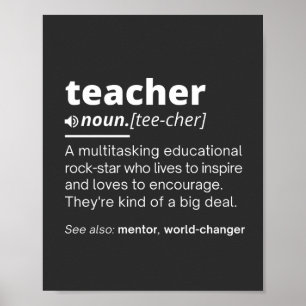 Poster Teacher Definition - Funny Teaching School Teacher