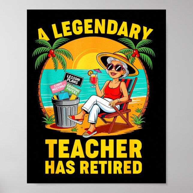 Poster Teacher Legend Has Retired 2025 Happy Retirement P (Frente)