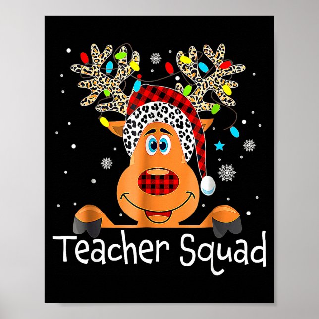 Poster Teacher Squad Reindeer Teacher Christmas Xmas  (Frente)