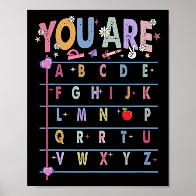 Poster Teacher You Are Letters Alphabet Learn Abcs Back T (Frente)