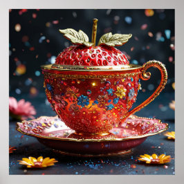 Poster Teacup de ornamentado bonito