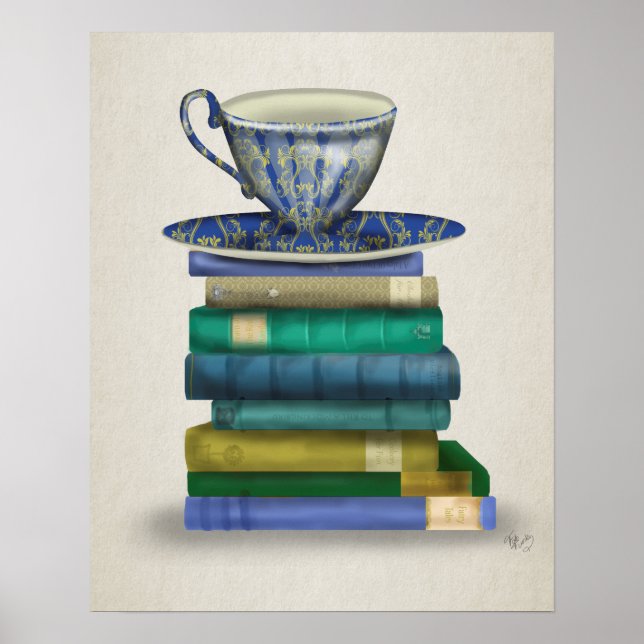 Poster Teacup e Livros (Frente)