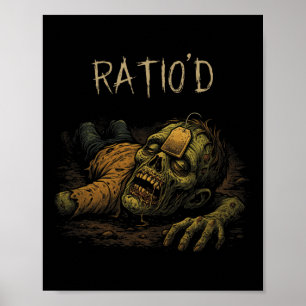 Poster Teag Meme engraçado de zumbi Npc Ratioed Gamer H