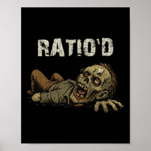 Poster Teag Meme Engraçado Zumbi Npc Ratioado Gamer H com