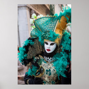 Póster Teal Carnival Costume, Veneza