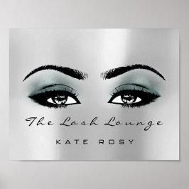 Póster Teal Cinza Name Makeup Artist Beauty Studio Lashes