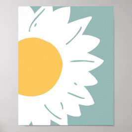 Poster Teal Daisy – Minimalist Floral Wall Art