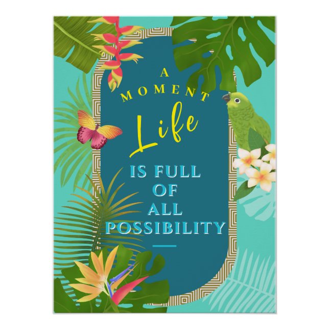 Póster Teal de Paraíso Tropical (Frente)