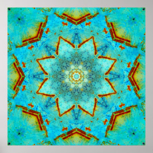Póster Teal e Rust Mandala
