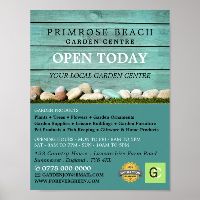 Poster Teal Fence, Jardim Central, Horticulturista (Frente)