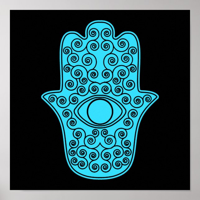 Poster Teal Hamsa-Hand de Miriam-Hand de Fatima.png (Frente)