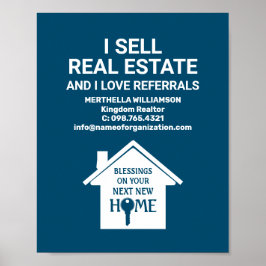Poster Teal I VENDER REAL ESTATE LOVE REAL REAL RECURSOS