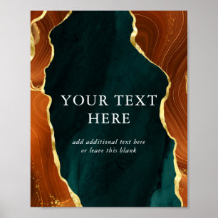 Poster Teal, Laranja Queimado e Casamento de Agata Dourad