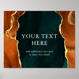 Poster Teal, Laranja Queimado e Casamento de Agata Dourad