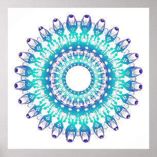 Póster Teal Mandala.