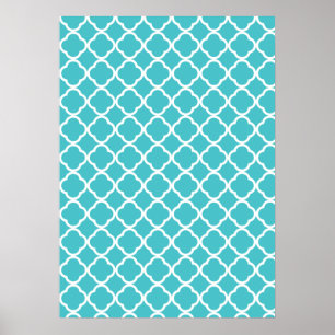 Poster Teal Quatrefoil