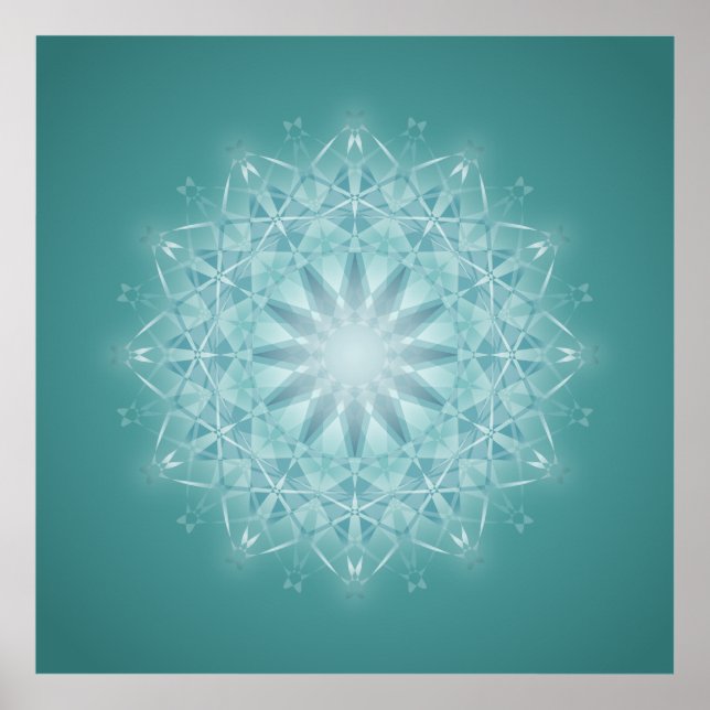 Póster Teal Star Mandala (Frente)