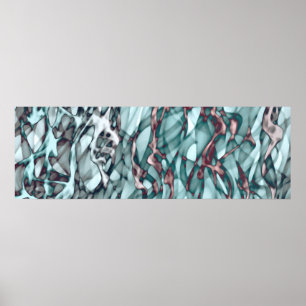 Poster Teal Verde Amarelo Laranja Dourado Arte Vermelha A