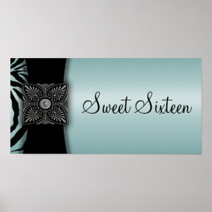 Póster Teal Zebra Sweet Sessenta Banner