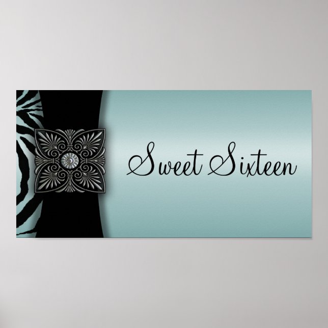 Póster Teal Zebra Sweet Sessenta Banner (Frente)