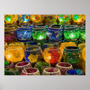 Póster Tealights em um bazar em Istambul (Turquia)
