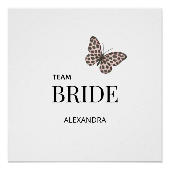 Póster Team Bride Personalized Wedding Design (Frente)