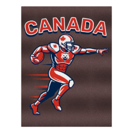 Póster Team Canada Football Dynamic Patriotic Athlete Art