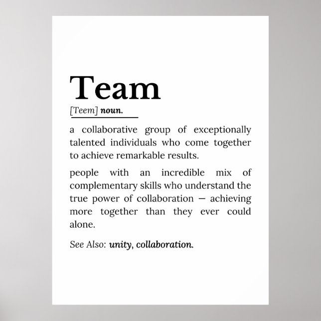 Poster Team Definition – The Power of Collaboration  (Frente)