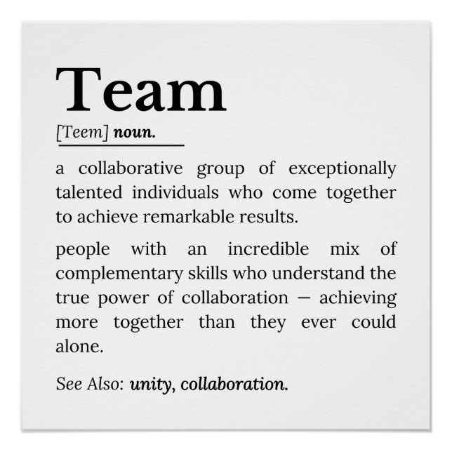 Póster Team Definition – The Power of Collaboration  (Frente)