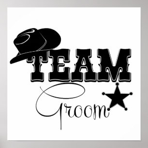 Póster Team Groom - caubói