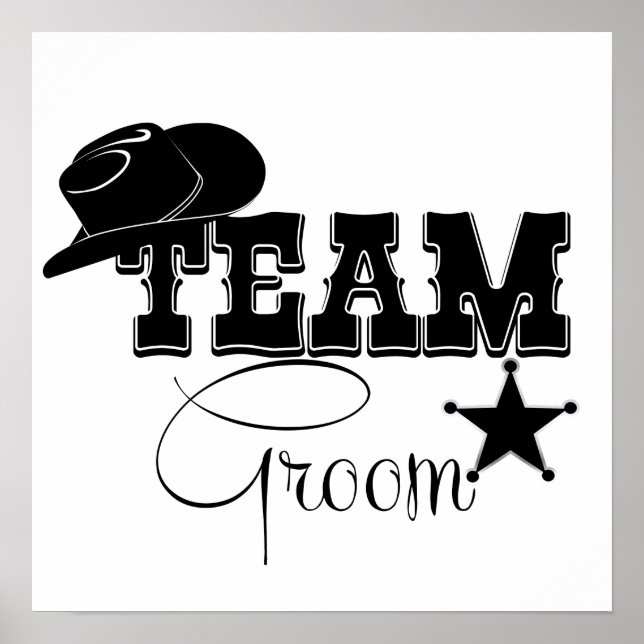 Póster Team Groom - caubói (Frente)