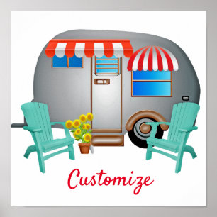 Poster Teardrop Caravan Camper Thunder_Cove