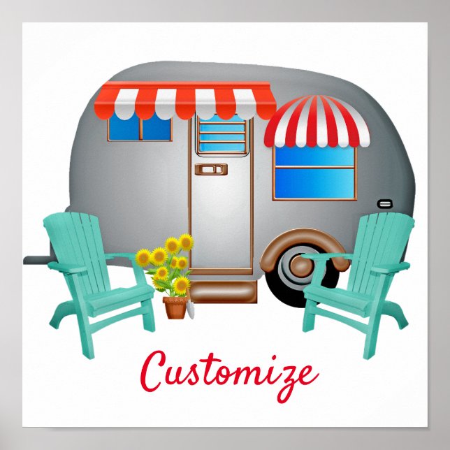 Poster Teardrop Caravan Camper Thunder_Cove (Frente)