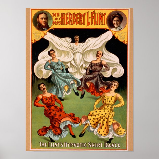 Póster Teatral da dança da saia hipnótica (Frente)