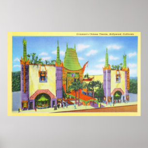 Poster Teatro Chinês de Vintage Grauman