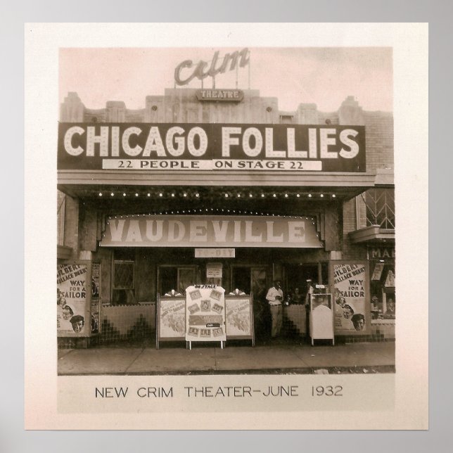 Poster Teatro Crim, Vaudeville, Kilgore, TX 1931 / 32 (Frente)