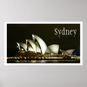 Póster Teatro da ópera de Sydney na noite