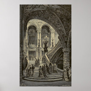 Póster Teatro da ópera grande 1877 de Paris da caixa da