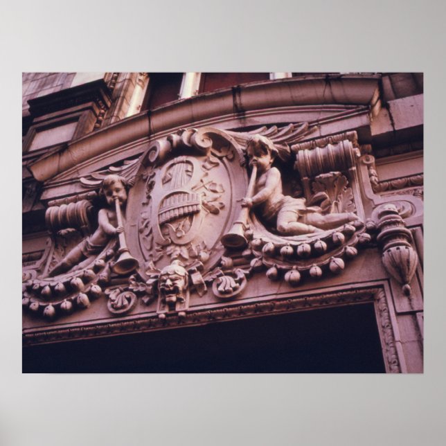 Poster Teatro de detalhes arquitetônicos, Brooklyn, Vinta (Frente)