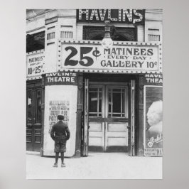 Póster Teatro de Havlin, 1910. Vintage Photo