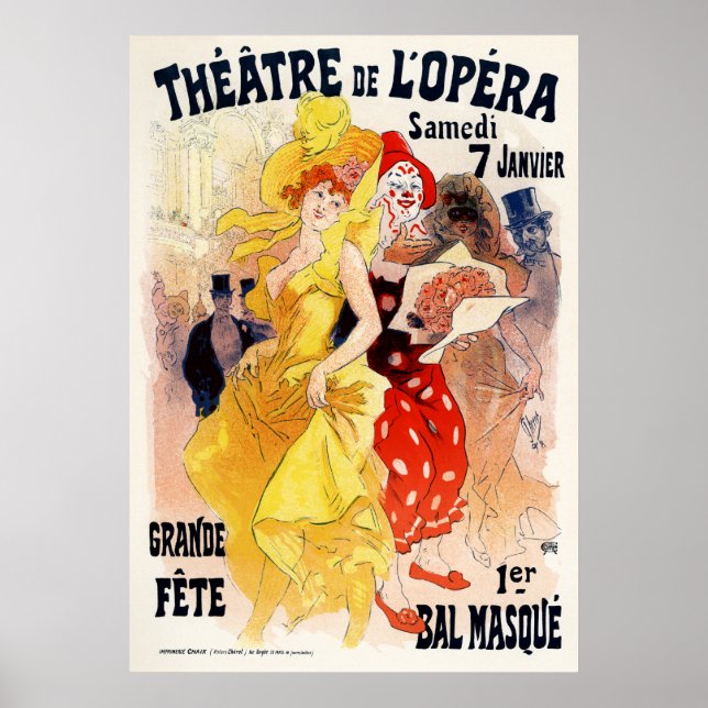 Póster Teatro de Ópera - Grande Fete, Jules Cheret (Frente)