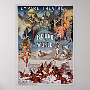 Póster Teatro do império do vintage em volta do mundo