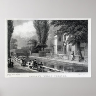 Póster Teatro dos poços de Sadler, gravado por J. Barrac