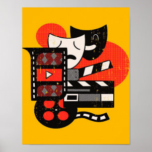 Poster Teatro em exercício de abstrato Teatro de drama