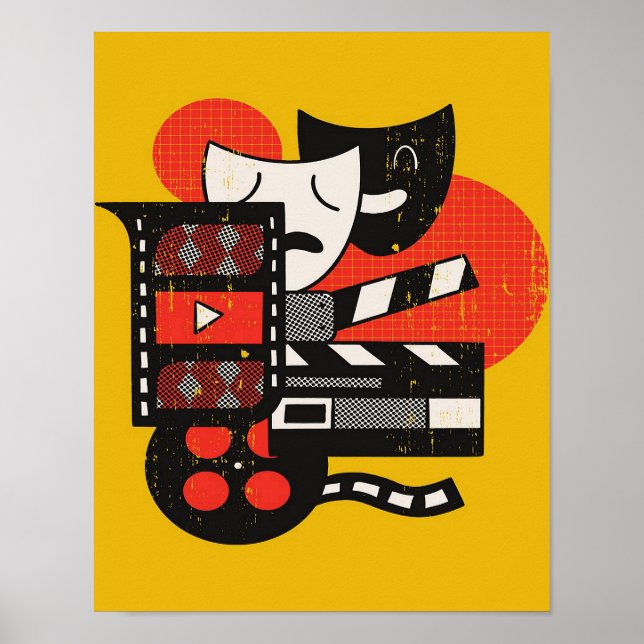 Poster Teatro em exercício de abstrato| Teatro de drama (Frente)