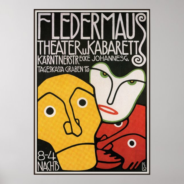 Poster Teatro Fledermaus e Cabaret, 1907 (Frente)
