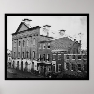 Poster Teatro Ford, cena da morte de Lincoln 1865