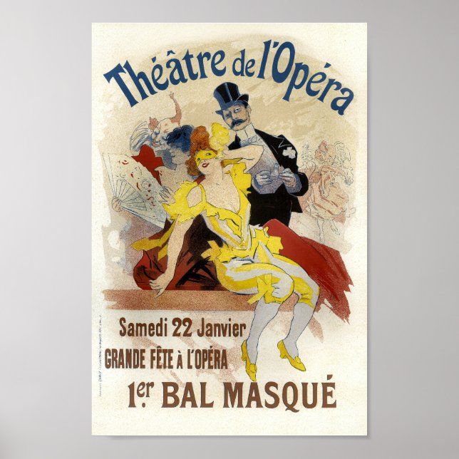 Poster Teatro francês de publicidade intage de L'Opera (Frente)