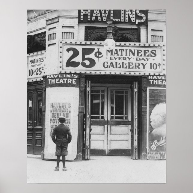 Póster Teatro Havlin, 1910. Foto Antiga (Frente)